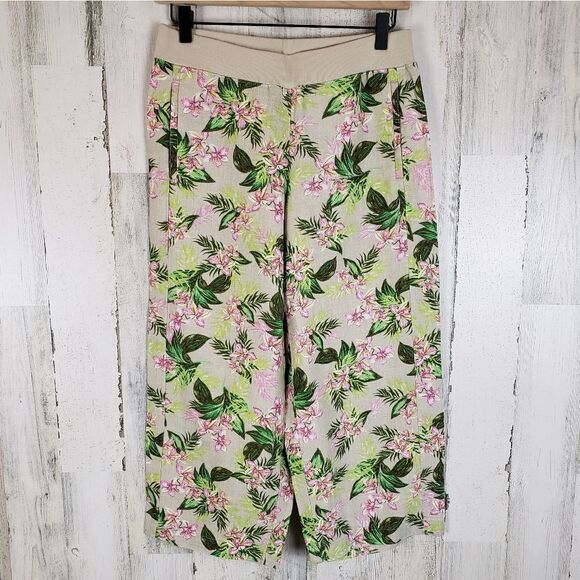 J. Jill Tropical Floral Linen Pants Sz XSP - Picture 2 of 8